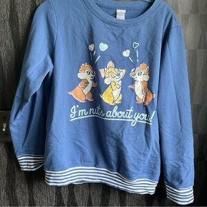 Chip and Dale Disney Pullover shirt size XL I’m nuts about you